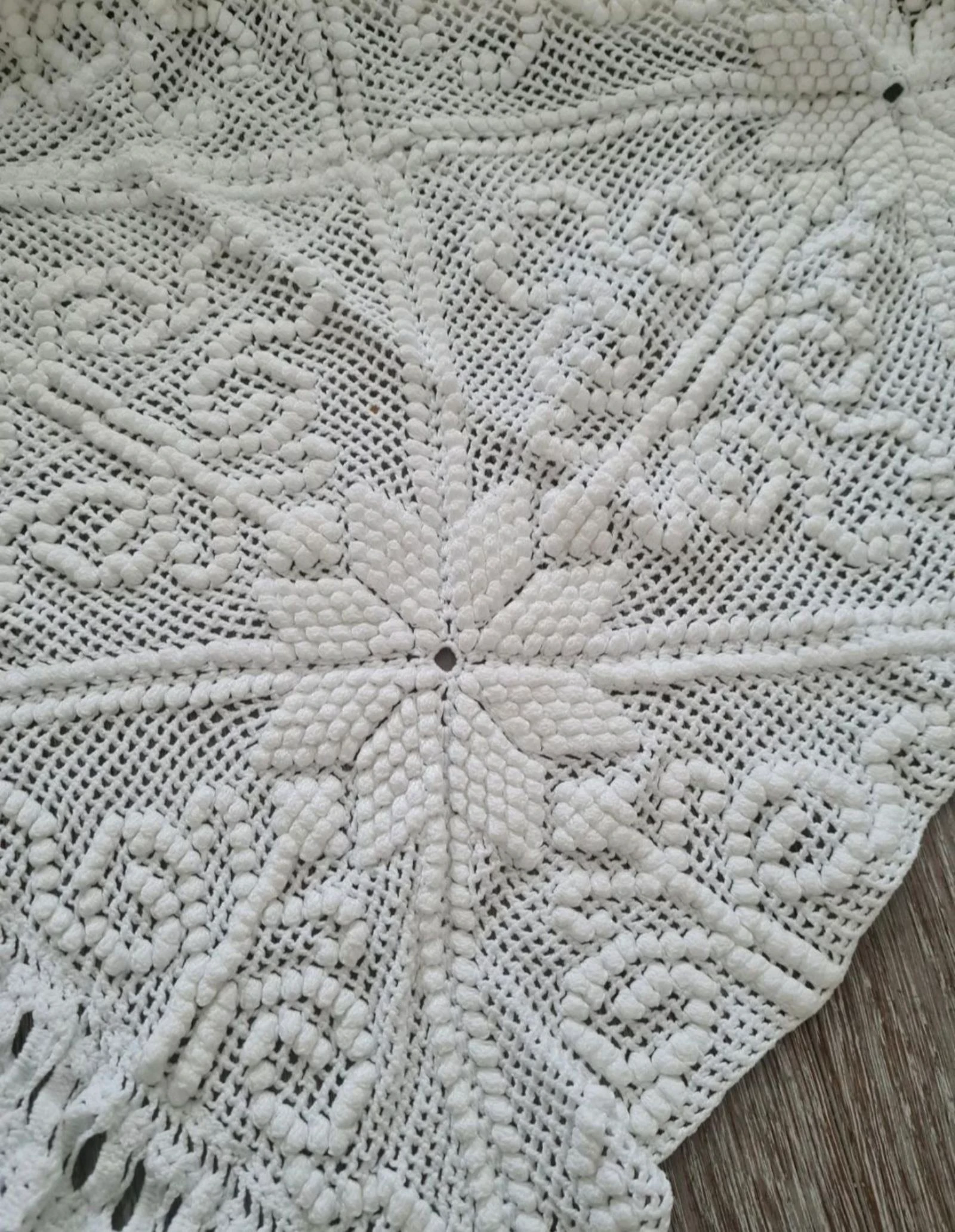 Witte gehaakte sprei. Bed 90. Handgemaakt – photo 2